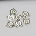 Mecrt Catholic Rosary Connector Accessory Retro Silver Three-Way Pendant Maria Style Religious Rosary Necklace Accessories - Image 4