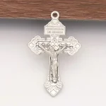 Mecrt 5.5*3.5cm Antique Silver Zinc Alloy Metal Catholic Jesus Crucifix Cross Pendant - Image 3
