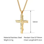 Stainless Steel Crucifix Tree Life Cross Pendant Necklace Jewelry for Men Women Religious Jesus Jewelry - Image 4