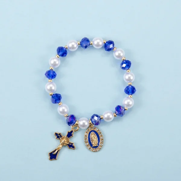 Hot-Selling Saint Benedict Cross Series Pendant Gold-Plated Alloy Beaded Bracelet