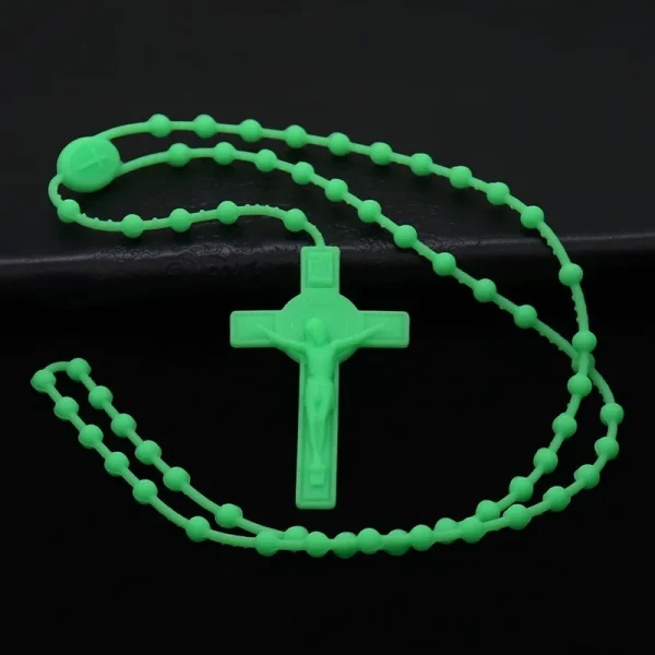 Cheap Catholic 59 Rosary Necklaces Plastic Soft Glue Color Luminous Fluorescent Prayer Beads Jewelry Necklace Jewelry Wh