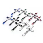 3.2*5.2cm Multicolor Cross Accessories Jesus Alloy Cross Pendant Catholic Charm Religious DIY Handmade Jewelry - Image 2