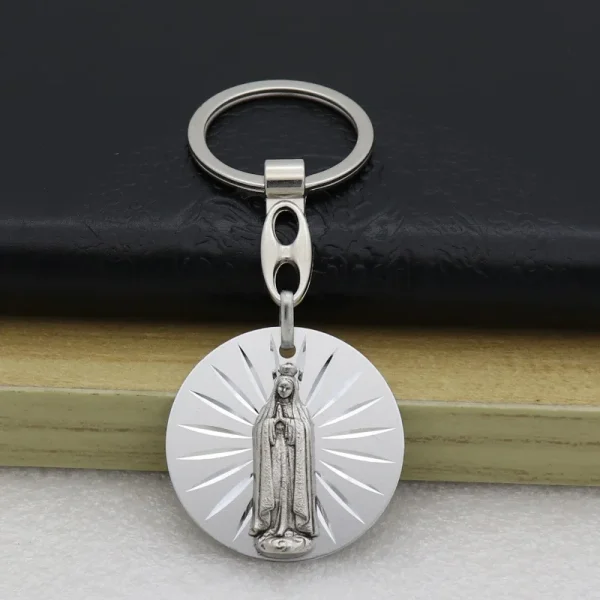 Catholic Virgin Mary Jesus Creative Jewelry Pendant Bag Keychain Zinc Alloy 3.7cm*3.7cm 4g Car Keychains