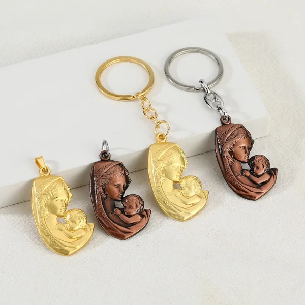 Factory Direct DIYMetal Jewelry Parts Virgin Mary Pendant Keychain Hanging Accessories Alloy