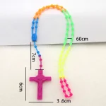 Cheap Catholic 59 Rosary Necklaces Plastic Soft Glue Color Luminous Fluorescent Prayer Beads Jewelry Necklace Jewelry Wholesale - Image 4