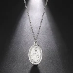 Catholic Jewelry Stainless Steel Oval Holy Father Jesus Pendant Christian Easter Necklace Pendant Fashion Religious Gifts - Image 3