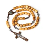 Catholic Rosary Crucifix Vintage Necklace Religious Jewelry & Gift Wooden Beads Classic Rosaries with Cross Jesus Wholesale