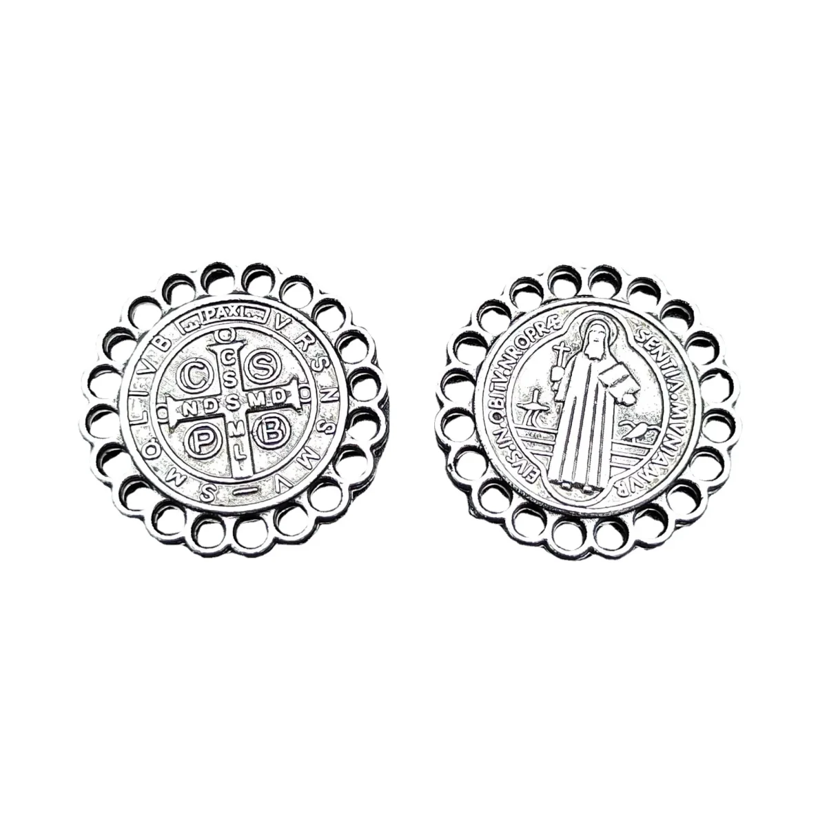 Catholic St. Benedict Jewelry Accessories Round Lace Priest Cross DIY Necklace Pendant Bracelet with Keychain Jewelry - Image 5