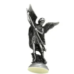 Vintage Metal Craft Keychain Ornament Pendant Michael Angel Figurine with Engraved Carving Home Decoration Source - Image 5