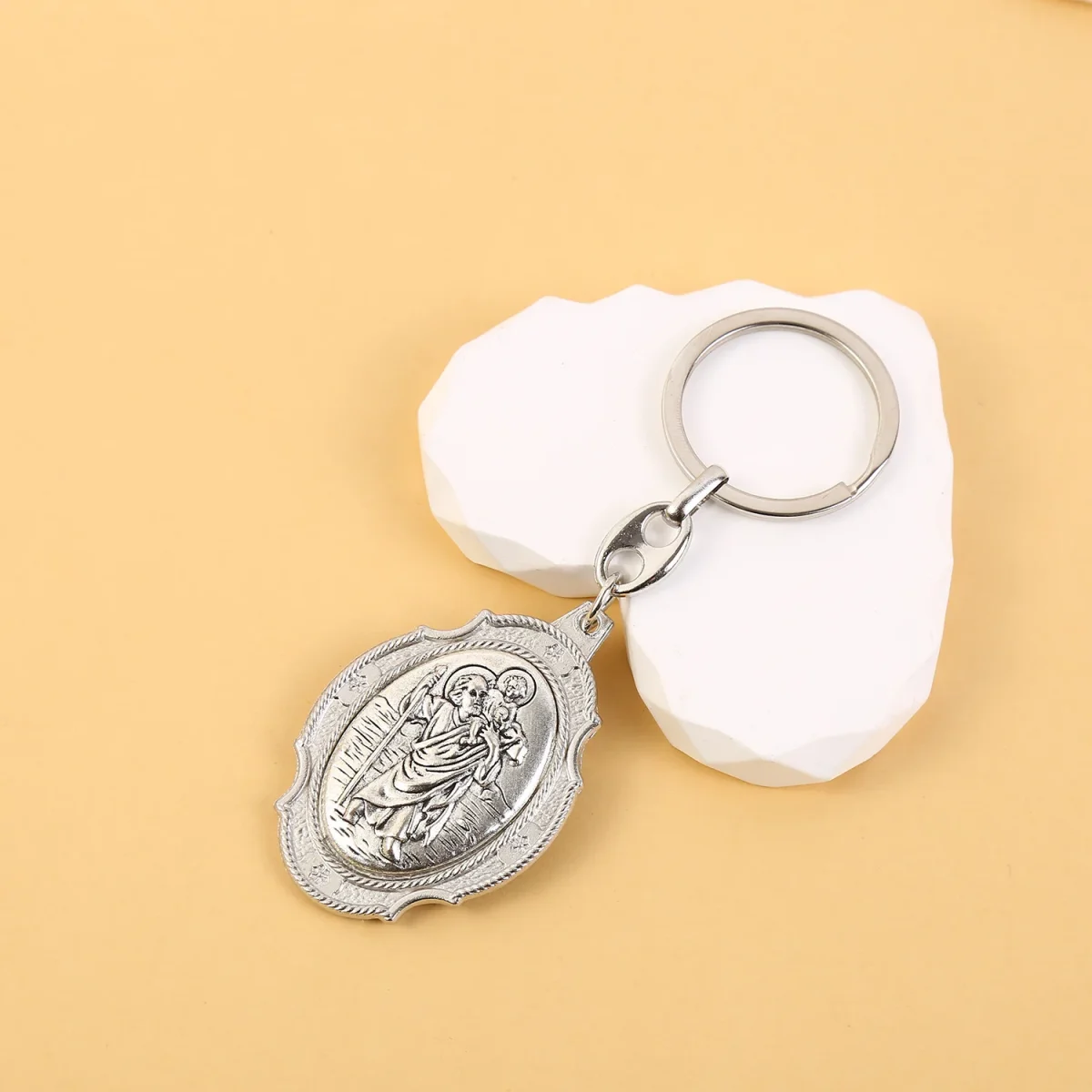 Catholic Patron Saint Travel Master Saint Keychain Pendant Zinc Alloy Ring Creative Communion Baptism Hanging Decorations - Image 3
