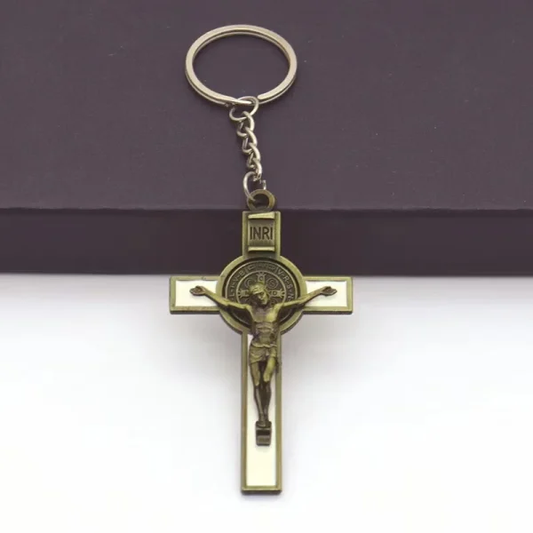 Catholic Christian Jesus Key Ring Car Keychains Women Men Gift Charms Handbag Pendant Cross KeyChains