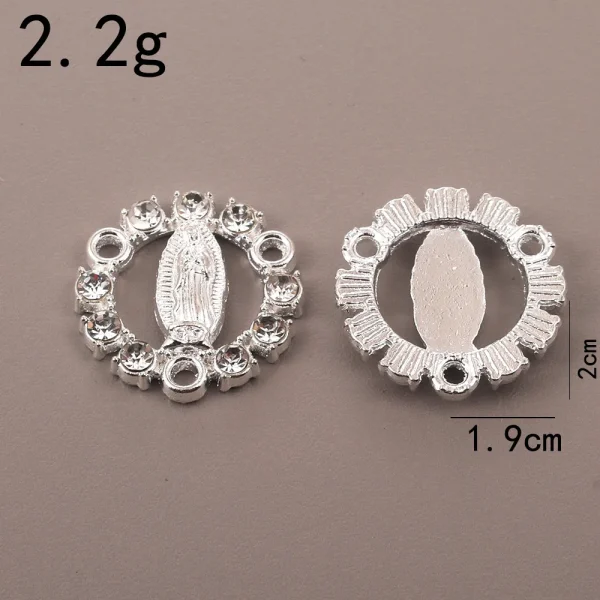 Catholic rosary accessories, oval three-hole pendant, vintage metal jewelry center connector wholesale