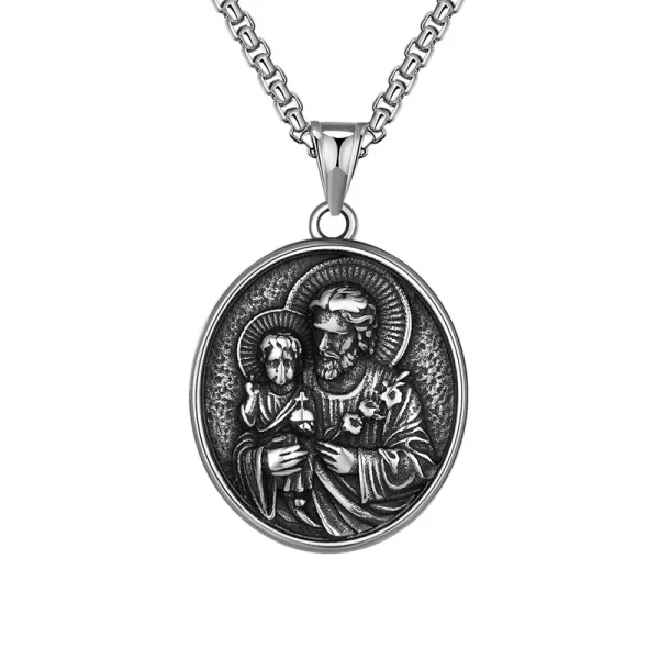 Mecrt St. Francis of Assisi Gothic Necklace for Men Our Lady Jesus Pendant with Bead Chain Necklaces Wholesale