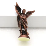 Vintage Metal Craft Keychain Ornament Pendant Michael Angel Figurine with Engraved Carving Home Decoration Source - Image 6