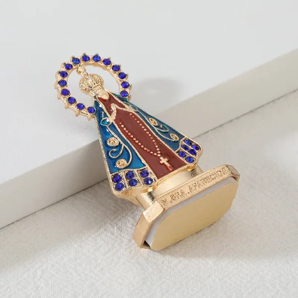 Mecrt Religious Ornament Desktop Decoration Gold Plated Nossa Senhora Aparecida Pin Our Lady Aparecida Nossa Senhora Apa