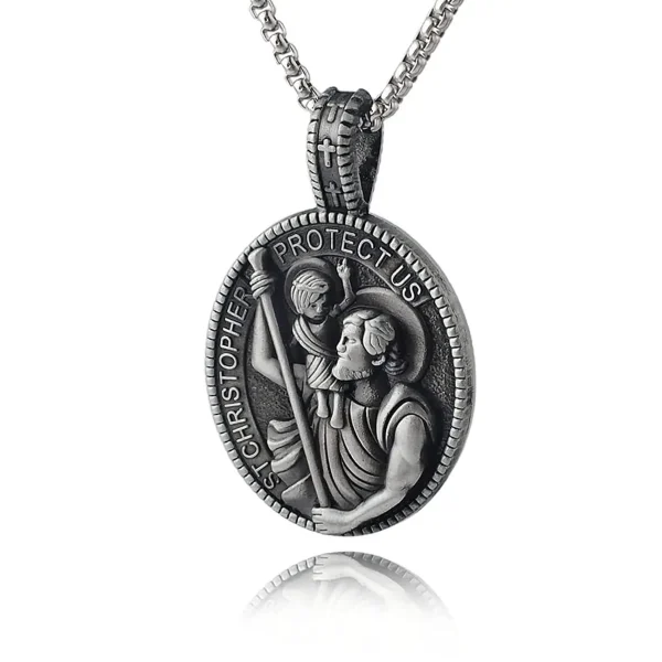 Euro-american Virgin Mary Zinc Alloy Religious Pendant Hip Hop Punk Goth Strand Snake Bone Chain Neutral Color Necklace