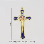 Mecrt Catholic Crucifix 11.5*7cm Metal Enamel Cross Jesus Christ Bitterness Religion Prayer Decoration Big Colorful Pendant Gift - Image 5