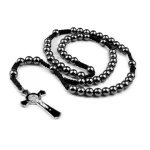 Catholic Rosary Hematite Holds a Prayer Bead Cross for Jesus Easter Day Christian Church Gifts - Image 4