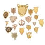 Accessories for Catholic rosary three-hole connector center piece, vintage metal jewelry pendant - Image 5