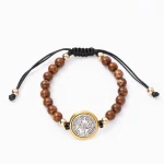 Saint Benedict Rosary Prayer Bracelet Adjustable String Saint Benedict Rosary Bracelet Turquoise Beaded Bracelet - Image 3