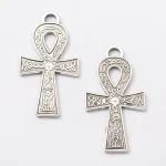 Vintage Christian Children's Cross Pendant Green Ancient Bronze Zinc Alloy Religious Style DIY Jewelry Accessories - Image 2