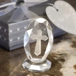 Catholic Crystal Cross Standing Baby Christening Shower Favor First Communion Gifts Wedding Favors Souvenirs Religious Keepsake