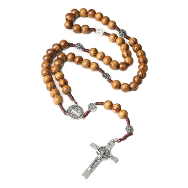 Wooden Rosary Crucifix Catholicism Gifts Religious Rosaries Prayer Beads Christian Catholic Cross Jesus Christ Jewelry