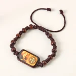 Catholic Wooden Bracelet Virgin Mary Dripping Oil Jewelry Jesus Holy Spirit St. Benedict Knotted Bracelet Jewelry Wholesale - Image 3