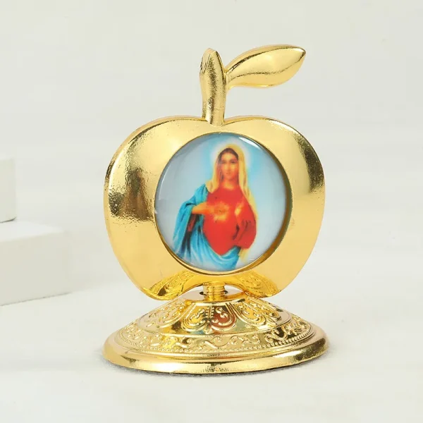 Catholic Theme Retro Religious Mary and Angel Oval Home Decorations Desktop Office Crafts Ornaments