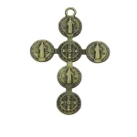 Catholic Jewelry 5.7*3.9cm St Benedict Medal DIY Cross Accessories Pendant for Necklace Wholesale