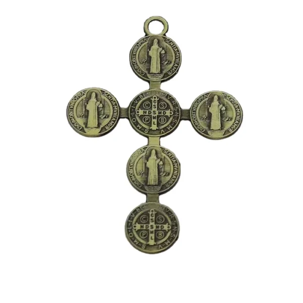 Catholic Jewelry 5.7*3.9cm St Benedict Medal DIY Cross Accessories Pendant for Necklace Wholesale
