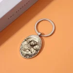 Catholic Relics Gifts Fashion Holy Mary Virgin Mary Alloy Oval Keychain Our Lady Christian Church Gifts Madonna Wholesale - Image 2