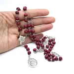 Mecrt Catholic Seven Sorrows Rosary Beads - Virgin Mary Bitter Prayer Necklace for Rose Devotion, Religious Jewelry - Image 3