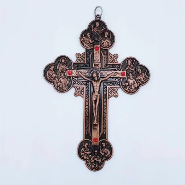 Mecrt 12*9cm Church Decoration Catholic Cross Jesus Christ Religion Crucifix Wall Cross Pendant Hanging Decorations Orna