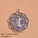 Metal Portrait Hollow Pendant Accessories St Benedict Medal Follower Shape St Benedict Medal - Image 2