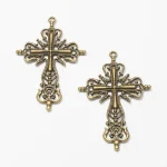 Jewelry Making Charms 63*42.5*4mm Religious Hollow Cross Retro Metal Zinc Alloy Jewelry Fashion Pendant Pendant Making - Image 2