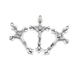 2.4*4.5cm Jesus Religious Necklace Keychain Accessories Silver Black Cross - Image 5