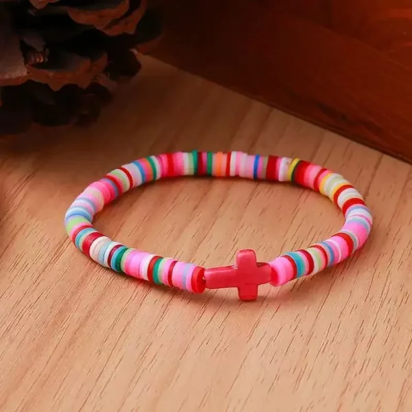 New Cross Soft Pottery Bracelet Bohemian Style Hand-woven Adjustable Soft Pottery Bracelet Spot