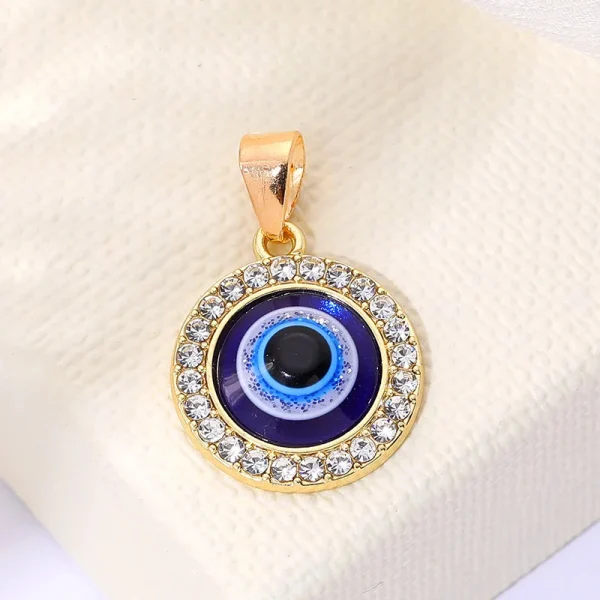 2023 New Drip Process Accessories Diamond-encrusted Eyeball Alloy Accessories Gold Necklace Accessory Pendant