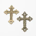 Mecrt Catholic Large Cross Gold Tone Christianity Pendants Jewelry Making Supply DIY Crafts - Image 3