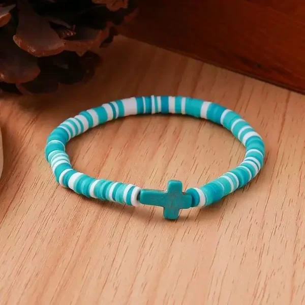 New Cross Soft Pottery Bracelet Bohemian Style Hand-woven Adjustable Soft Pottery Bracelet Spot