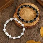 Hot Sale Geometric Cross Natural Stone Bracelet Men's Women's Couple Fashion All-match Niche Elastic - Image 4