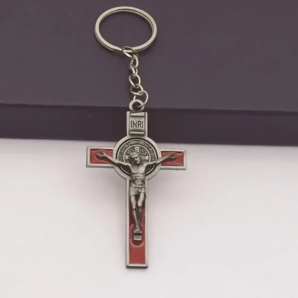 Catholic Christian Jesus Key Ring Car Keychains Women Men Gift Charms Handbag Pendant Cross KeyChains