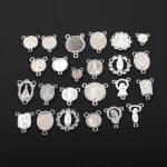 Catholic rosary accessories, oval three-hole pendant, vintage metal jewelry center connector wholesale - Image 3