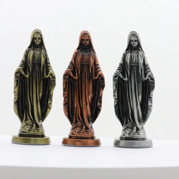 Catholic Statuette Creative Retro Alloy Maria Car Ornaments for Home Desktop Decoration Jewelry Crafts