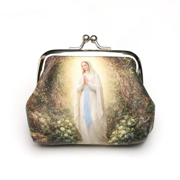 Catholic Virgin Mary Theme Jewelry Packaging Bags Rosary Storage Colorful Mini Bags Kiss-Lock Rosary Pouch Coin Purse Wh