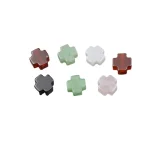 Natural Agate Rough Cross Smooth Semi-Precious Chalcedony Pendant Versatile Jewelry Accessory Multiple Colors Available - Image 5