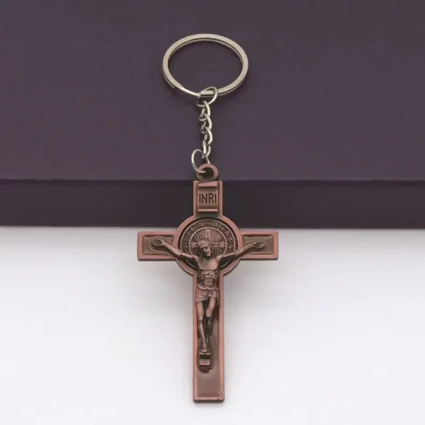 Catholic Christian Jesus Key Ring Car Keychains Women Men Gift Charms Handbag Pendant Cross KeyChains