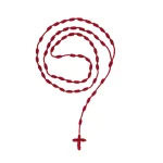 Catholic Knotted Rosary Rope Making Hand-tied String Rosary Cross Necklace Religious Prayer Blessing Knitted Jewelry Wholesale - Image 3