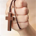 Handmade Adjustable Wooden Cross Pendant Necklace Harajuku Vintage Style for Men Women Children Christian Religious Jewelry - Image 2